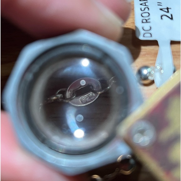 Large 925 Sterling Silver Rosary 24” 5mm Beads Rosario De Plata Handmade Italy - Picture 7 of 7